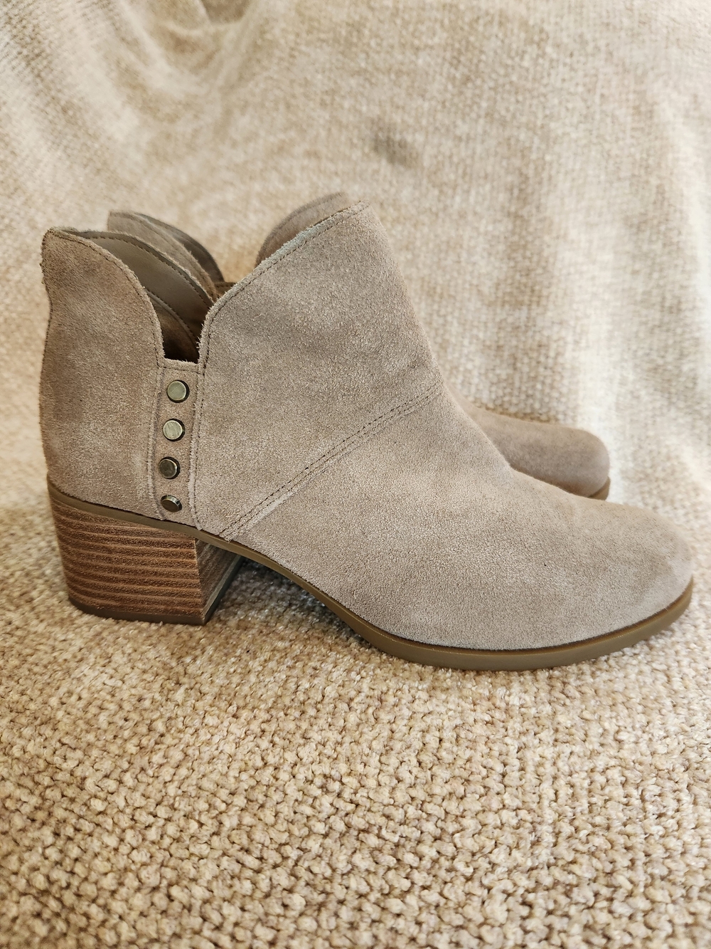Koolaburra Taupe Suede Studded Ankle Booties